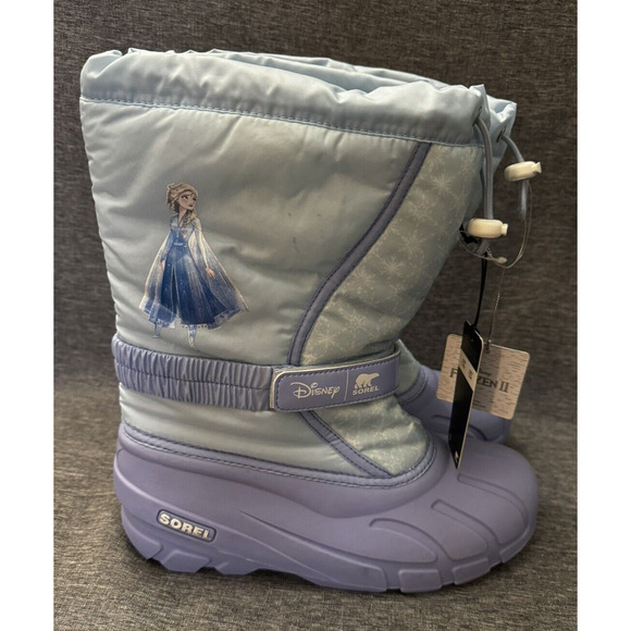 Sorel Disney Frozen II Elsa Big Girls Size 7 Purple Insulated Winter Snow Boots - Picture 1 of 9